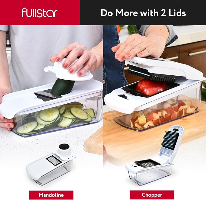 8 in 1 Vegetable Chopper + 2pcs Silicone Lid
