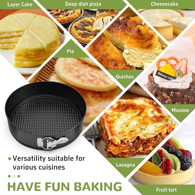 ZeroPone 10 Inch Springform Pan with Removable Bottom, Non-stick Round Spring Form Cake Mold Cheesecake Pan For Baking