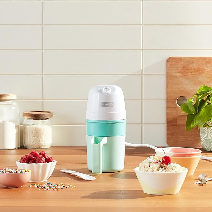 Dash My Pint Ice Cream Maker - Compact & Convenient Single-Serving Ice Cream Maker - Makes Gelato, Sorbet & Frozen Yogurt - 1.6 Cups, Aqua