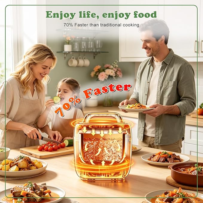 Fullwill 7 in1 Electric Pressure Cooker Lite 3 Quarts, Slow Cooker, Rice Cooker,Steamer, Sauté, Warmer, Olla de Presion Nonstick Pot amd DIY