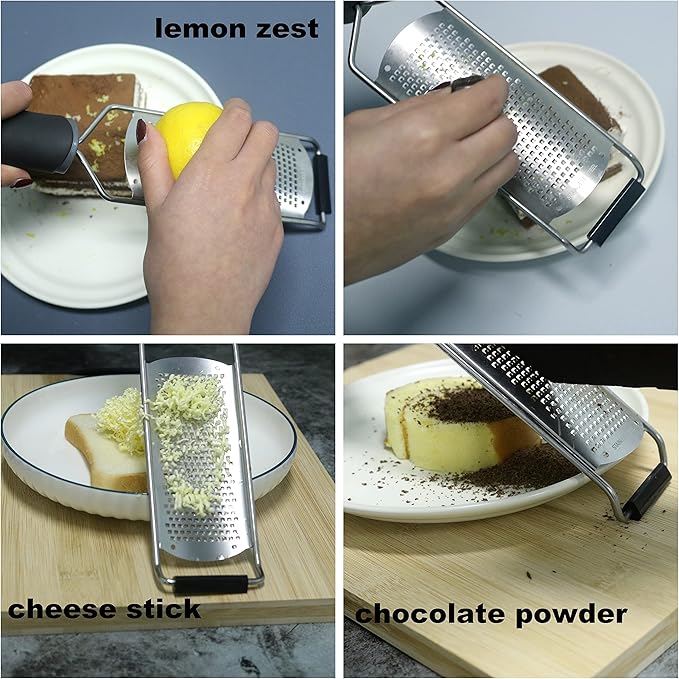 Cheese Zester Grater Handheld with Handle-Lemon Citrus Zester Tool Graters for Kitchen Stainless Steel Salad Spinner Cake Decorating Supplies,Perfect Kitchen Gadgets Zucchini Nutmeg Ginger Peeler