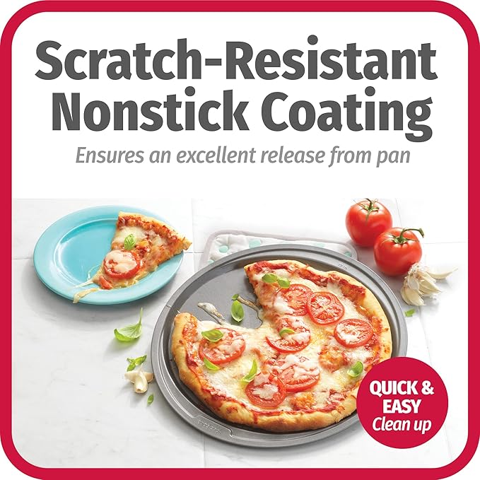 GoodCook Everyday Nonstick Steel Pizza Pan, 12", Gray (Pack of 2)