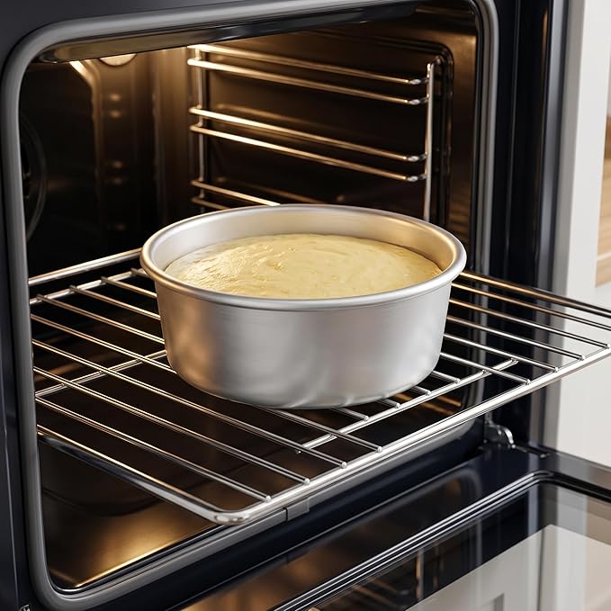 Lawei Round Cake Pan Set of 3 (4/6/8 Inch), Aluminum Baking Pans with Removable Bottom for Even Heating, Nonstick Tier Cake Tins for Cakes, Weddings, Birthdays, Holidays and Home Bakers