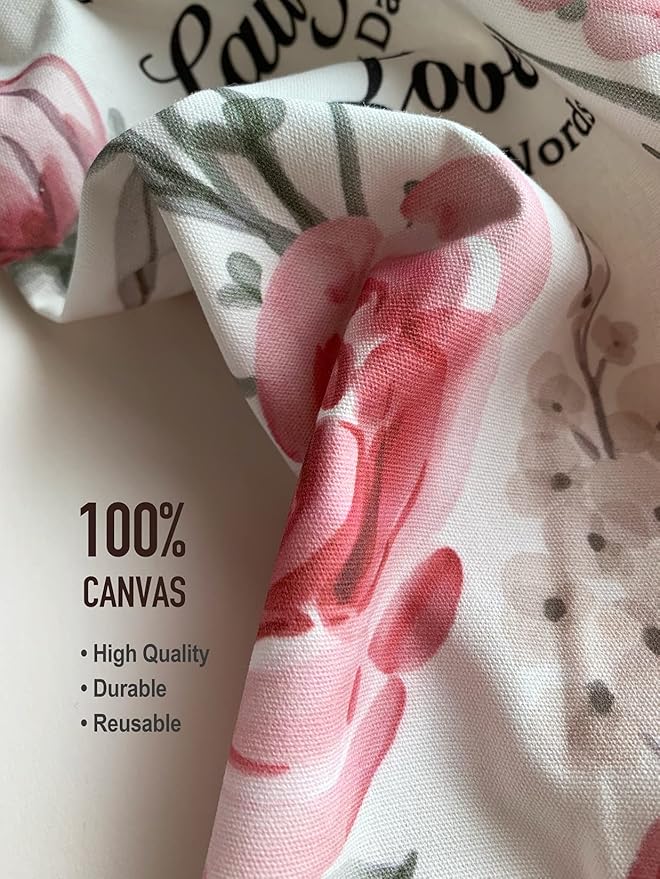Hglian Plastic Bag Holder, Inspirational Farmhouse Grocery Bag Organizer Storage Dispenser Container for Shopping Trash Bags,Cute Flowers Kitchen Décor Gifts for Women Mom Friend Grandma Pink