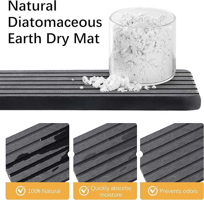 Sponge Holder for Kitchen Sink Caddy,Sink Caddy Organizers with Stone Drying Tray, Kitchen Organizer for Sponges, Soap, 9.7" x 4.2"x 3.2" Home Decor Storage and Organization,1PCS Black