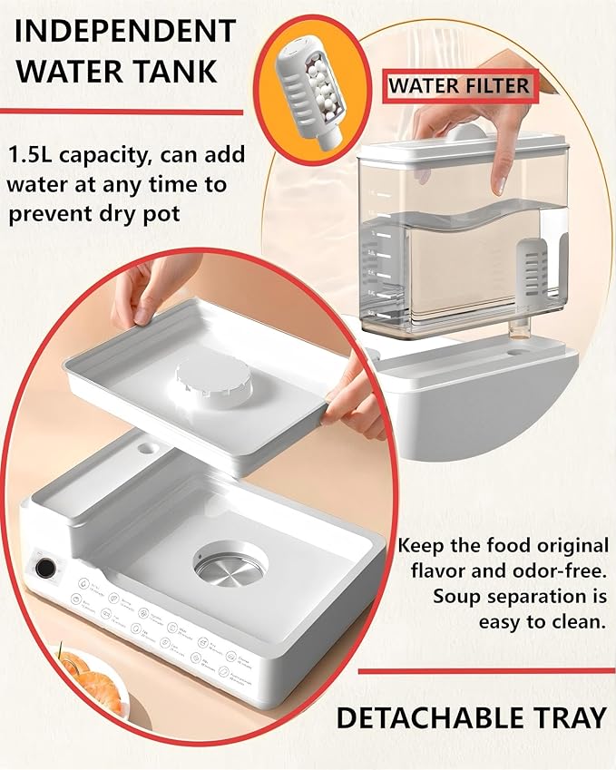 Zuhuachi 24L Electric Steamer, Three-Layer Food Steamer, Stainless Steel Steamer With Detachable Water Tank, 800w Large Capacity Breakfast Machine With Timer, Suitable For Families And Gatherings