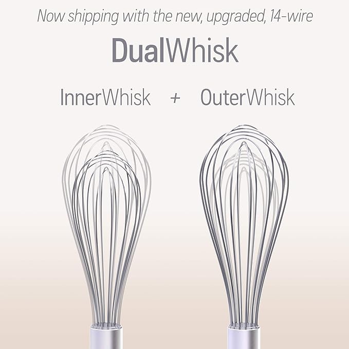 Whisk Wiper® - Wipe a Whisk Easily - Multipurpose Kitchen Tool, Made In USA - Includes 11" Stainless-Steel Whisk - Cool Baking Gadget, A Great Gift For Men and Women (Color: Aquamarine)