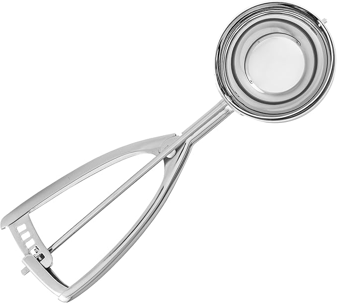 Jenaluca Jumbo Ice Cream Scoop - 18/8 Stainless Steel Cupcake and Muffin Scooper - 1/2 Cup Disher Size #8 for Icecream, Batter & Food Portions