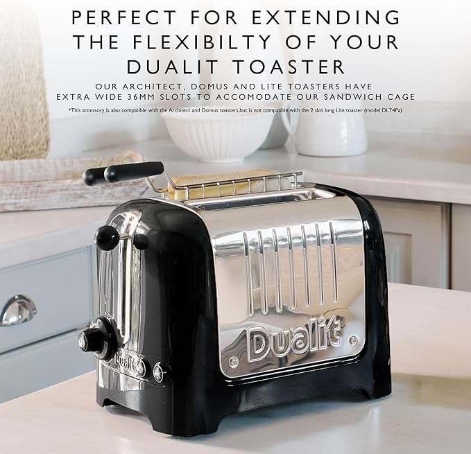 Dualit Design Series Sandwich Cage x 2 for Lite, Design Series and Domus Toasters | Make toasted sandwiches in your Toaster | Pack of 2 Sandwiches Cages | Sandwich Cage with Drip Tray