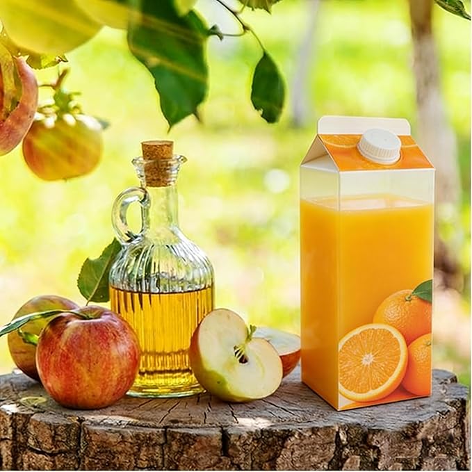 Leakproof Milk Carton Water Bottle 16Oz Reusable Portable Juice Bottle Lightweight Clear Plastic Sports for Hiking Camping Gym Outdoor
