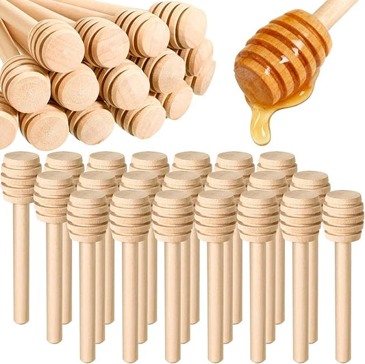 SHENLIU 200 Pack Honey Dipper Sticks, 3 inch Mini Wooden Honey Stick Mini Honeycomb Sticks, Honey Dipper Honey Stirrers for Tea Honey Jar Dispense Drizzle Honey and Wedding Party Favors Gift