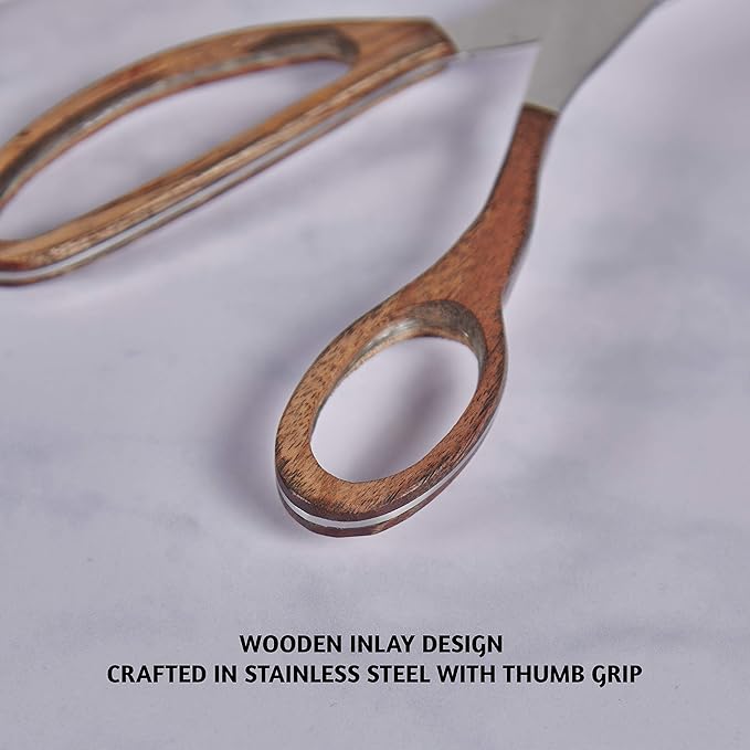 Folkulture Salad Tongs for Cooking | 11.5" Heat Resistant Kitchen Tongs, Salad Server or Metal Serving Utensil | Stainless Steel Cooking Accessory for Home, Buffet & BBQ | Wooden