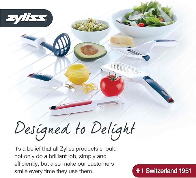 Zyliss Stainless Steel Potato Masher - Food Smasher for Potatoes, Avocados & More - Home Kitchen Essentials & Accessories - Manual Potato Masher Tool - Dishwasher-Safe Vegetable Masher - Grey