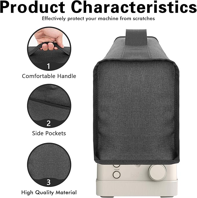 Toaster Cover Compatible with bella 4 Slice Slim Toaster,Waterproof Heatproofant Dustproof Protective Case Heavy Duty Cover-Dark Gray