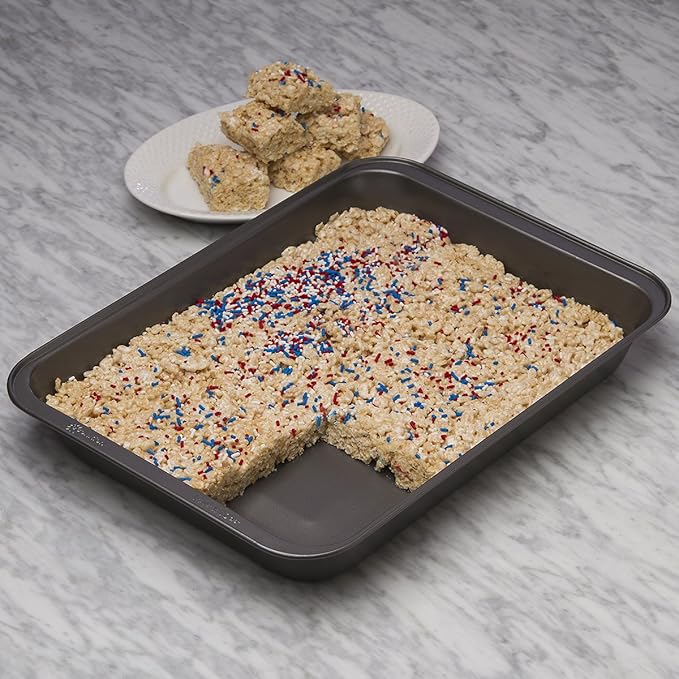 Ecolution Bakeins Lasagna and Roasting Pan – PFOA, BPA, and PTFE Free Non-Stick Coating – Heavy Duty Carbon Steel – Dishwasher Safe – Gray – 14.5” x 10.375” x 1.9375”