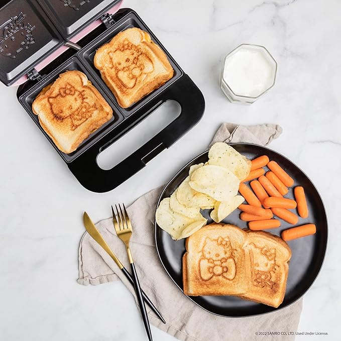 Uncanny Brands Hello Kitty Grilled Cheese Maker- Panini Press and Compact Indoor Grill