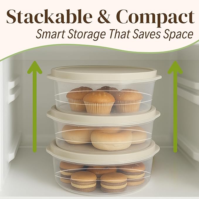 Evelots 4-Pack 10-Inch Airtight Food Storage Container with Lid - Portable Carrier for Pies, Cakes, Cupcakes & More - BPA-Free Clear Plastic - Secure & Easy Transport