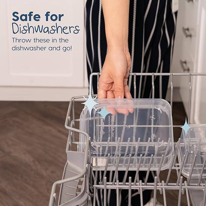 IRIS USA 44 PC Plastic Food Storage Containers With Lids | 22 Meal Prep Containers & 22 Lids | Leftovers Office Lunch Snack Fruit, Microwave Dishwasher Freezer Safe, BPA Free