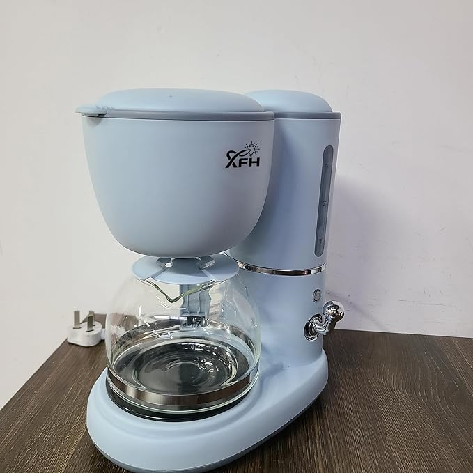 XFH_,Coffee makers, electric – Compact and User-Friendly with Auto Pause & Serve, Reusable Filter, Office & Dorm Use, Blue