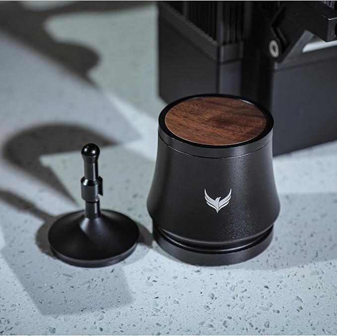Walnut Espresso Set - 58mm Espresso Tools, Blind Coffee Shaker, 30lb Tamper, Coffee Leveler, Handleless Milk Pitcher, Dosing Cup and RDT Sprayer