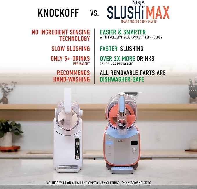Ninja SLUSHi Max XXL Smart Frozen Drink Maker | Top Performance & Smart Technology, Party-Size 150oz Capacity, No Ice Needed, 6 Programs, Ideal Temp & Texture up to 12 hours | Peach FS605