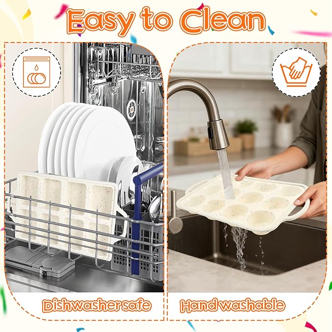 4 Pcs Silicone Cupcake Pan Set with Metal Reinforced Frame, Regular 12/Mini 24 Cup Nonstick Mini Muffin Pan and 8/24 Cavity Mini Loaf Pan, Silicone Muffin Tray Molds for Baking Egg Bite Bread