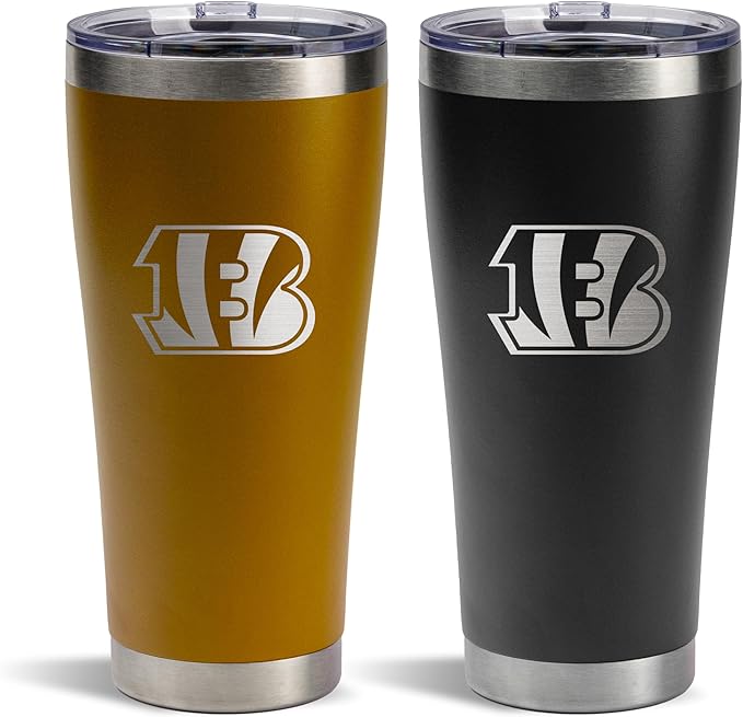 The Memory Company Officially Licenced NFL 30OZ Tumbler Set - 2-Pack Home & Away Stainless Steel Insulated Tumblers with Straws, Double Wall Vacuum Sealed Football Fan Drinkware