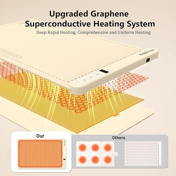 Food Warming Mat, Silicone Electric Warming Tray - Day Gifts, 6 Heat Settings, Portable, Upgraded Graphene Full Surface Rapid Heating, Easy to Clean, Ideal for Parties, Buffets, and Daily Use