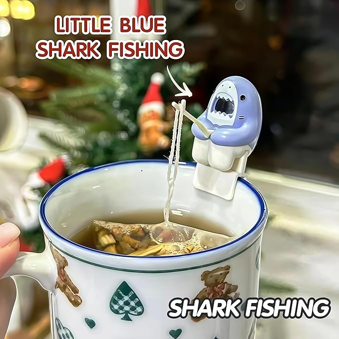 Creative Shark Shape Tea Infuser, Loose Leaf Tea Strainer, Funny Animal Shaped Tea Filters Gift for Tea Drinkers Shark Accessories Tea Lovers Accessory ﻿