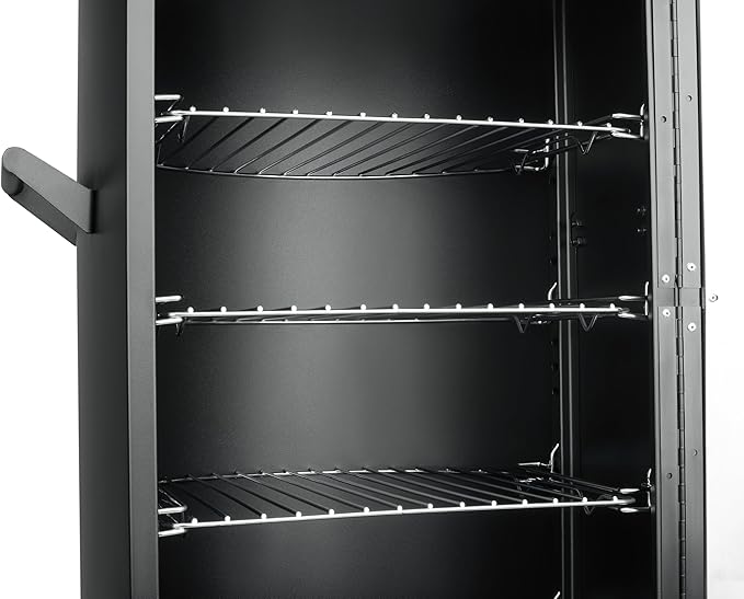 Propane Smoker with Cover, Vertical Meat Gas Smoker Grill Outdoor Heavy Duty 3 Removable Smoking Racks, Black