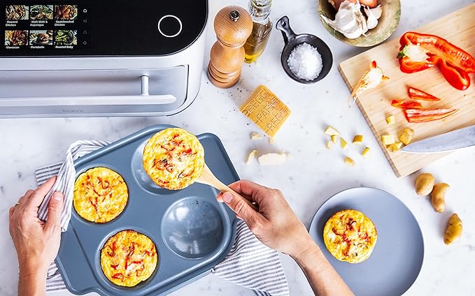 Brava Oven Bake & Breakfast Set: 10-in-1 Touchscreen Countertop Smart Oven, Air Fryer, 6-Slice Toaster, Slow Cooker, Reheater, Dehydrator, Rice Cooker, Healthy & User Friendly, Auto-Shut Off, 1800W