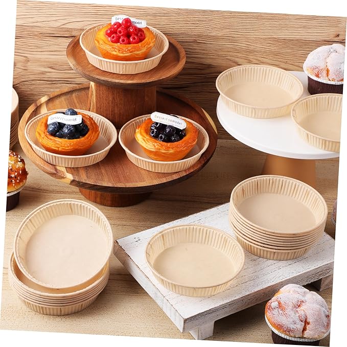 200pcs Madeleine Pan Mini Tart Pans for Baking Round Bottom Tart Trays Oven Microwave Safe Non-stick Cups