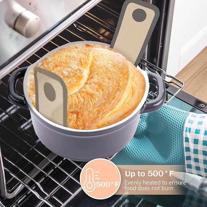 Koolstuffs Silicone Bread Sling for Dutch Oven, 2 PCS Non-Stick & Easy Clean Reusable Sourdough Mat, Sourdough Bread Baking Supplies, Tools ＆ Accessories