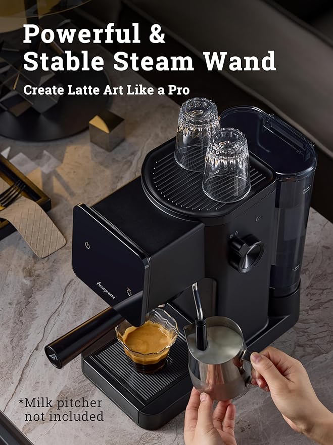 Espresso Machine with Touchscreen, 20 Bar Espresso Maker with Milk Frother and Steam Wand, Cold Brew Coffee Machine for Home, Latte Cappuccino Maker, 41oz Removable Water Tank