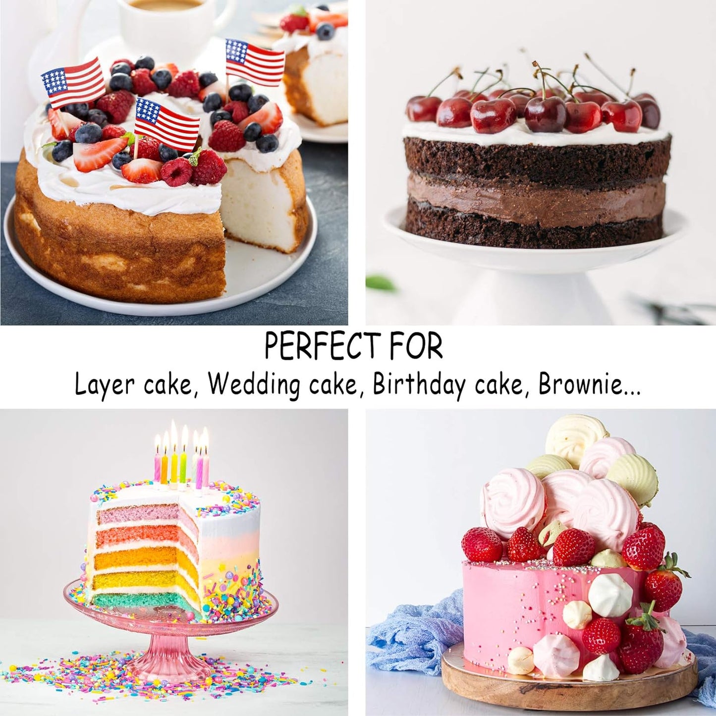 P&P CHEF 6 Inch Round Cake Pan Set of 3, Stainless Steel Round Baking Layer Pans Bakeware for Layer Birthday Cake, Fit Oven/Pots/Pressure Cooker, Leakproof & Dishwasher Safe, Silver