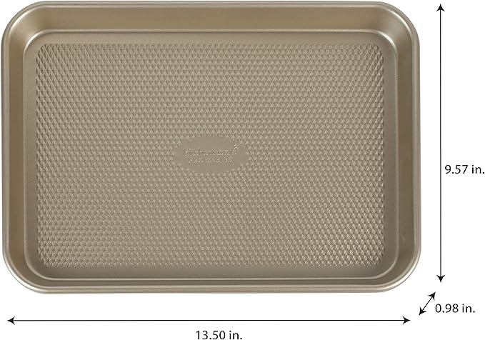 Kitchen Details Pro Series Small Baking Sheet | Nonstick | Textured Diamond Base | Creates Even Heating | Durable | Easy to Clean | Oven Safe up to 500 Degrees