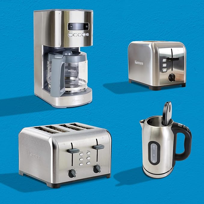 Koolatron Kenmore Elite Drip Coffee Maker - 12-Cup Programmable Coffee Machine With Glass Pot, Pause and Pour, Auto Shut-Off, Large Water Reservoir, Reusable Filter, Dishwasher Safe Carafe