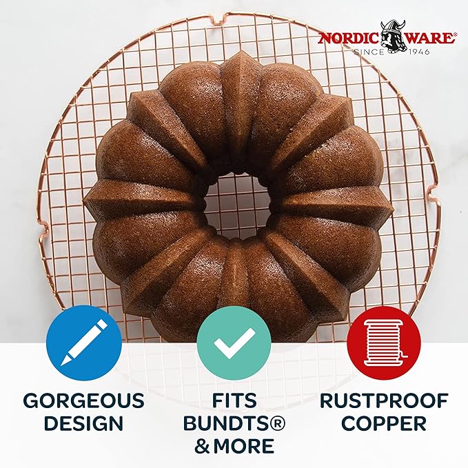 Nordic Ware Round Cooling Grid, 13-inch diameter, Copper
