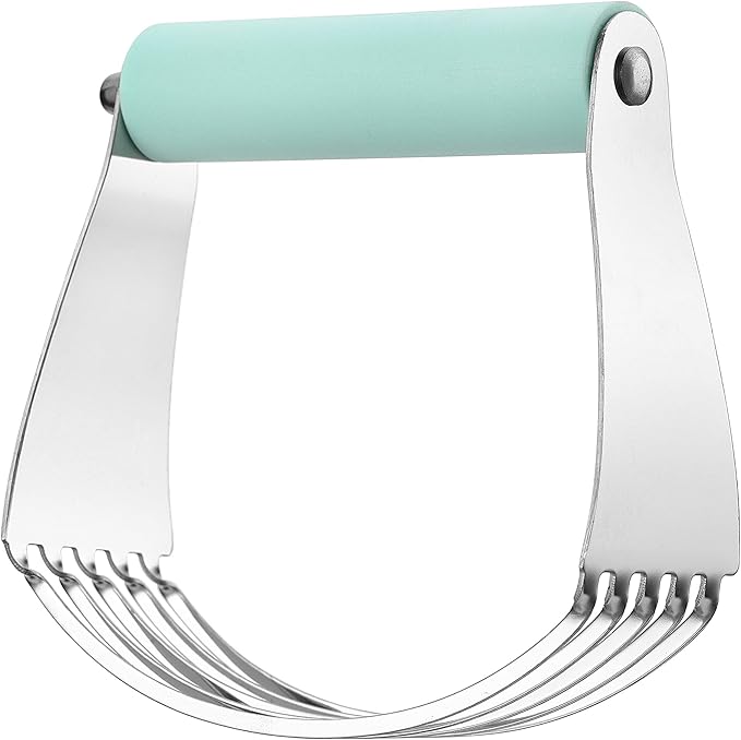 Spring Chef Large Mint Dough Blender - Stainless Steel Pastry Cutter Tool For Baking w/Thick Sharp Blades - Butter & Dough Cutter - Pastry Blender for Easy Mixing - Dishwasher Safe Kitchen Essentials