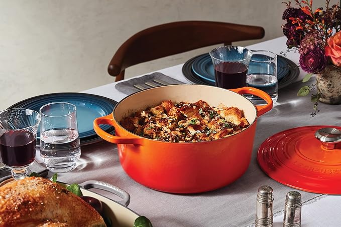 Le Creuset Enameled Cast Iron Signature Round Dutch Oven, 7.25 qt., Flame
