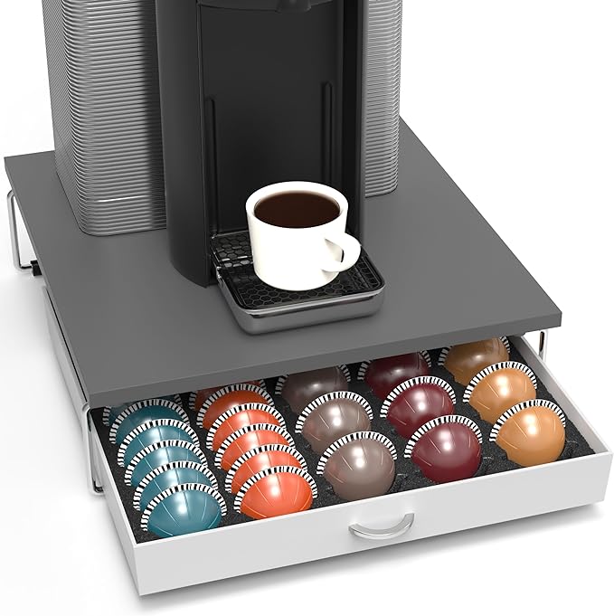 Deco Brothers Supreme Vertuoline Drawer, Holds with 30 Big or 60 Small Vertuoline Pods, Grey