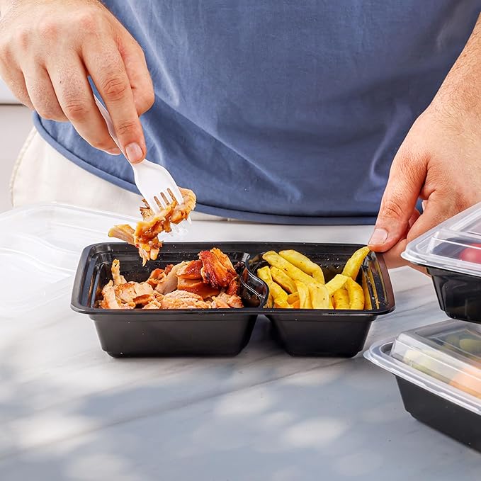 Comfy Package [Case of 150 28 oz. 1 Compartment Meal Prep Containers Reusable - Microwaveable, Dishwasher and Freezer Safe, BPA-Free, Portion Control and Convenience Food Storage with Lids, Stackable