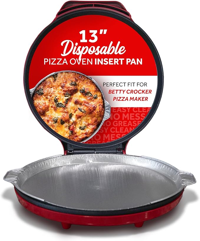 12" Pizza Oven Insert Pan (5-Pack) - Disposable Aluminum Liner for Countertop Pizza Makers, Fits Betty Crocker Pizza Maker, Piezano & More