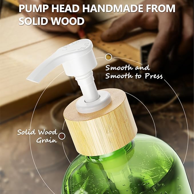 Cisily Sage Green Kitchen Dish Soap Dispenser, 16 fl Oz Dual Kitchen Soap Dispensers with Sponge Holder, Customized Stainless Steel Kitchen Soap Dispenser Set, Modern Hand and Dish Soap Bottle Set