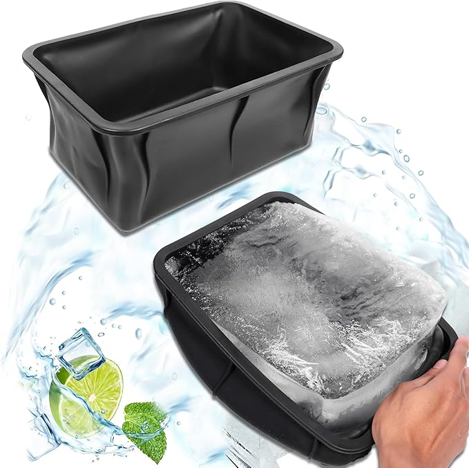 2 x 12 Lbs XXL Ice Molds | Silicon Ice Block Mold for Ice Baths | Cold Plunge Ice Molds | 12 Lb XXL Ice Block Mold | 11" x 7" x 5" Largest Ice Mold Available (2)