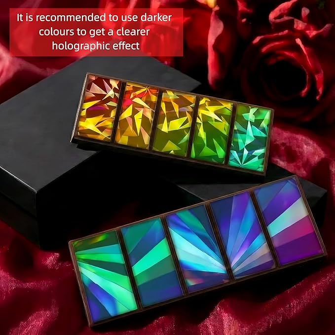 Ziliny Windmill and Diamond Holographic Chocolate Bar Mold Silicone, Rainbow Light Effect Chocolate Bar Deep Thick Molds for DIY Candy Dessert Baking, Candy, Wax Melts, Cake Decoration (Rectangle)