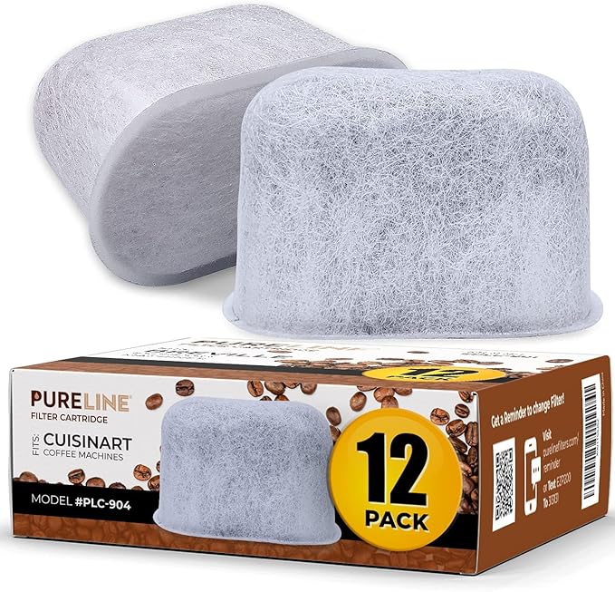 Cuisinart® Coffee Filter Replacement - 12 Pack Cuisinart® Coffee Maker Water Filter by Pureline - Charcoal Water Filter - for all Cusinart Coffee Machines
