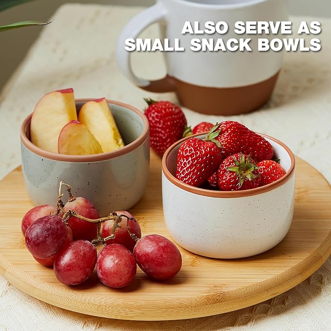 Morandi Color Ramekins Set of 6, 8 oz Creme Brulee Ramekins Oven Safe, Porcelain Ramekin Bowls, Mini Cheesecake Pans, Small Baking Dish, Dipping Sauce Bowls, Ramekin for Baking Souffle, Ice Cream
