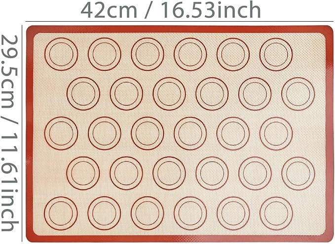1 Piece Silicone Baking Mat Non Stick Heat Resistant Oven Liner Sheet for Cookie Macaron Bread Tool(Red 42x29.5cm)