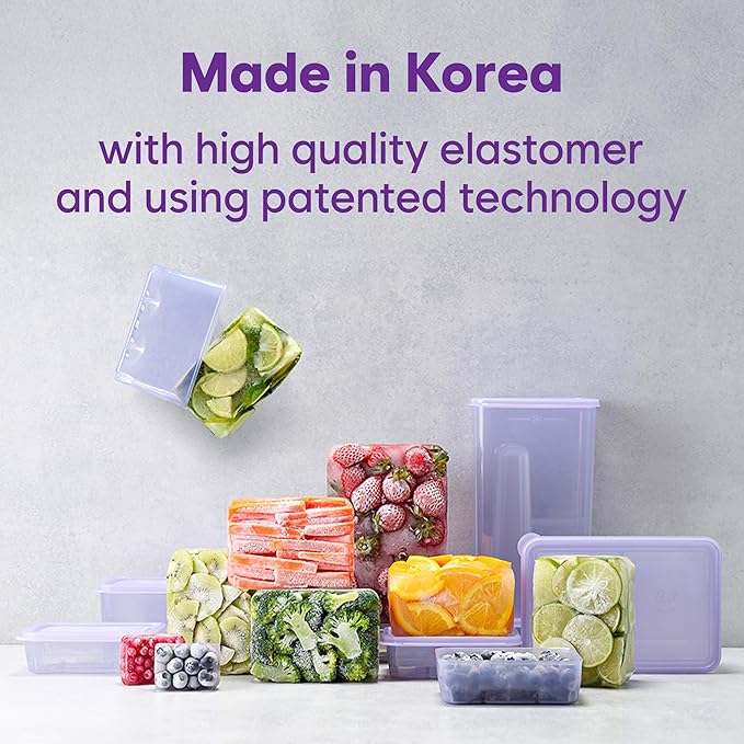 Freezer Storage Containers, 10 Pcs Assorted Containers with Lids Value Pack│Flexible even when frozen│Freezer safe│Anti-freezer burn│BPA-free│Stackable│Made in Korea